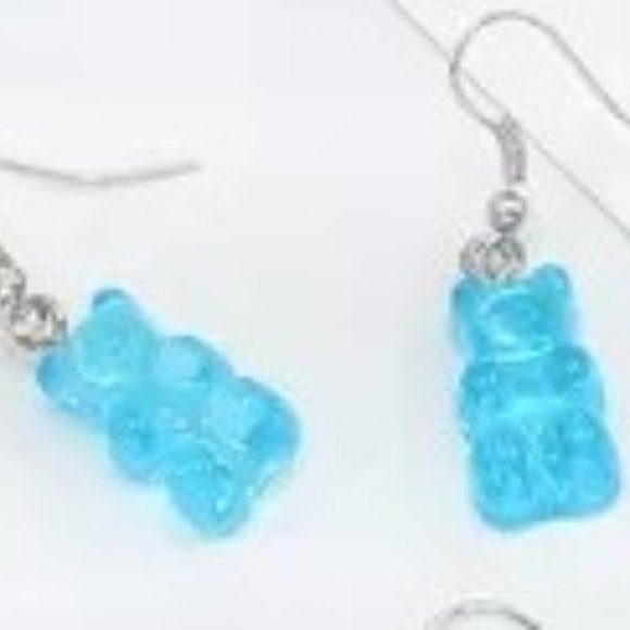 Gummy Bear Earrings  - Blue Tones - Picture 3 of 4